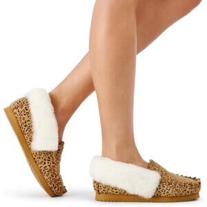 EMU Ridge Australia Shearling Slippers Womens Size 5‎ Molly Suede Wool Leopard
